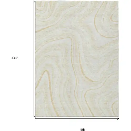 Ivory Beige And Tan Abstract Washable Indoor Outdoor Area Rug Photo 3