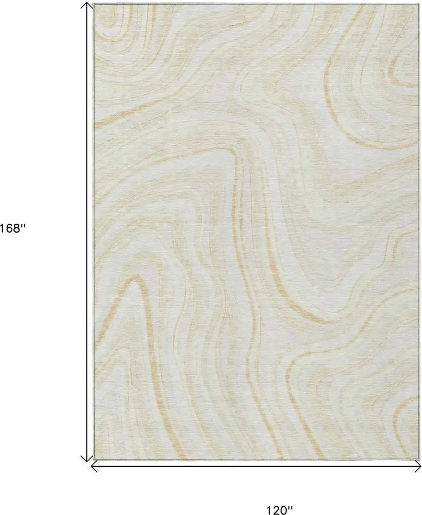 Ivory Beige And Tan Abstract Washable Indoor Outdoor Area Rug Photo 3