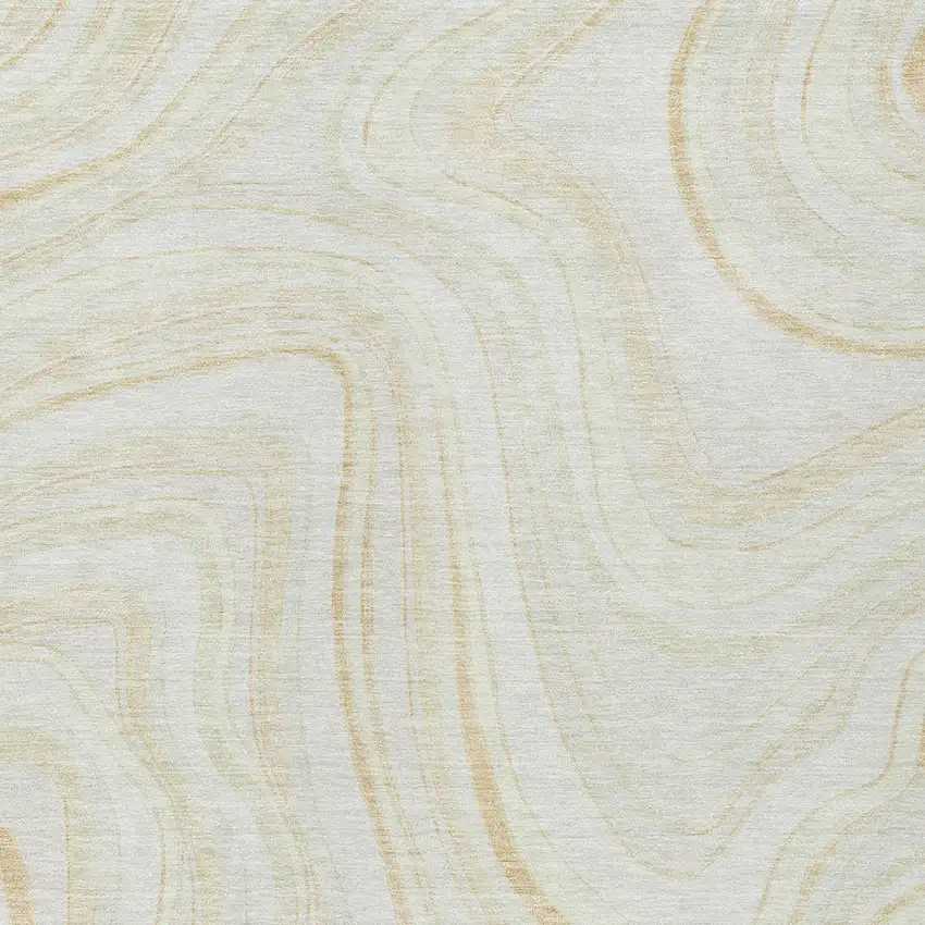 Ivory Beige And Tan Abstract Washable Indoor Outdoor Area Rug Photo 4
