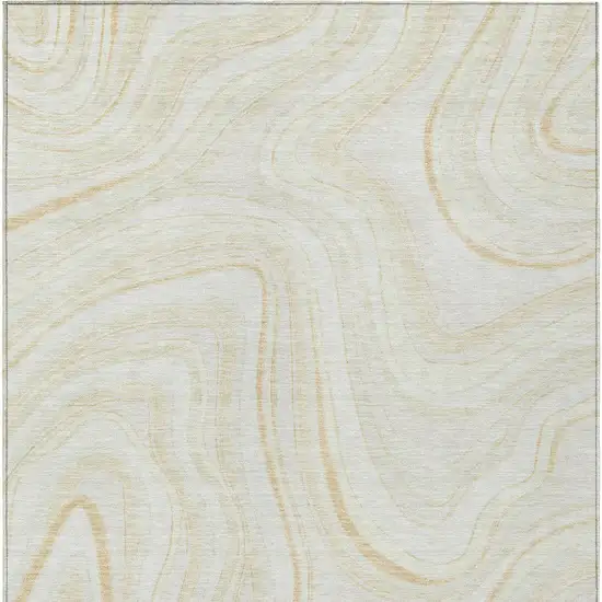 Ivory Beige And Tan Abstract Washable Indoor Outdoor Area Rug Photo 5