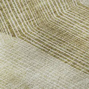 Photo of Ivory Beige And Tan Geometric Washable Area Rug With UV Protection