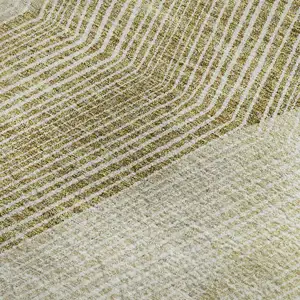 Photo of Ivory Beige And Tan Geometric Washable Area Rug With UV Protection