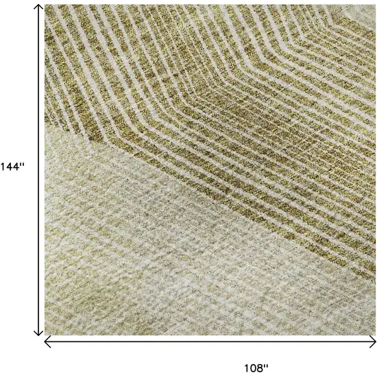 Ivory Beige And Tan Geometric Washable Area Rug With UV Protection Photo 9