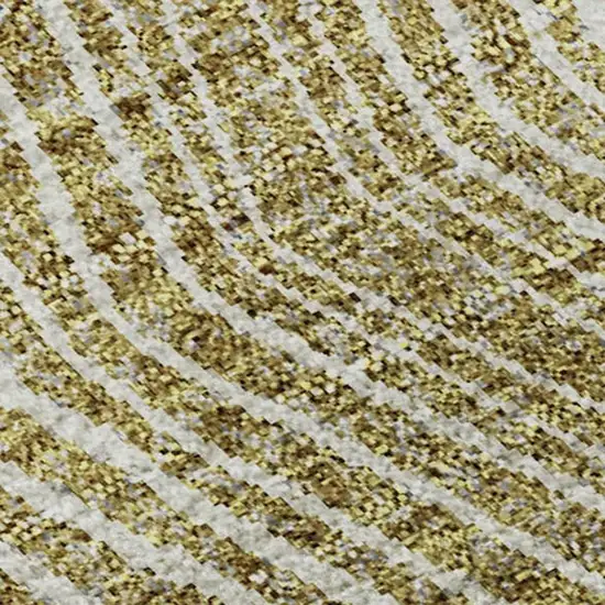 Ivory Beige And Tan Geometric Washable Area Rug With UV Protection Photo 2