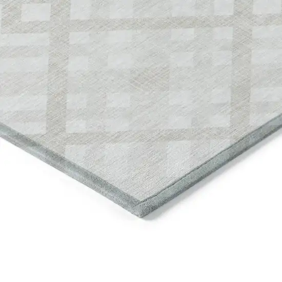 Ivory Beige And Tan Geometric Washable Indoor Outdoor Area Rug Photo 4