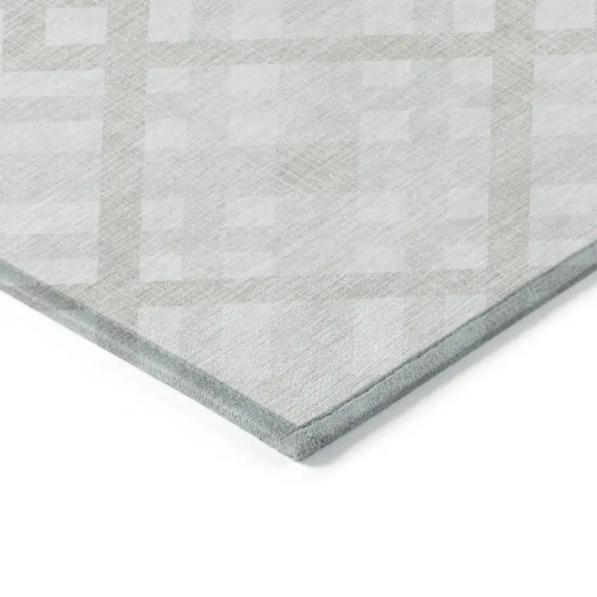 Ivory Beige And Tan Geometric Washable Indoor Outdoor Area Rug Photo 4