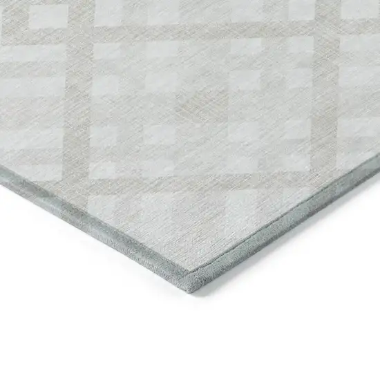 Ivory Beige And Tan Geometric Washable Indoor Outdoor Area Rug Photo 4