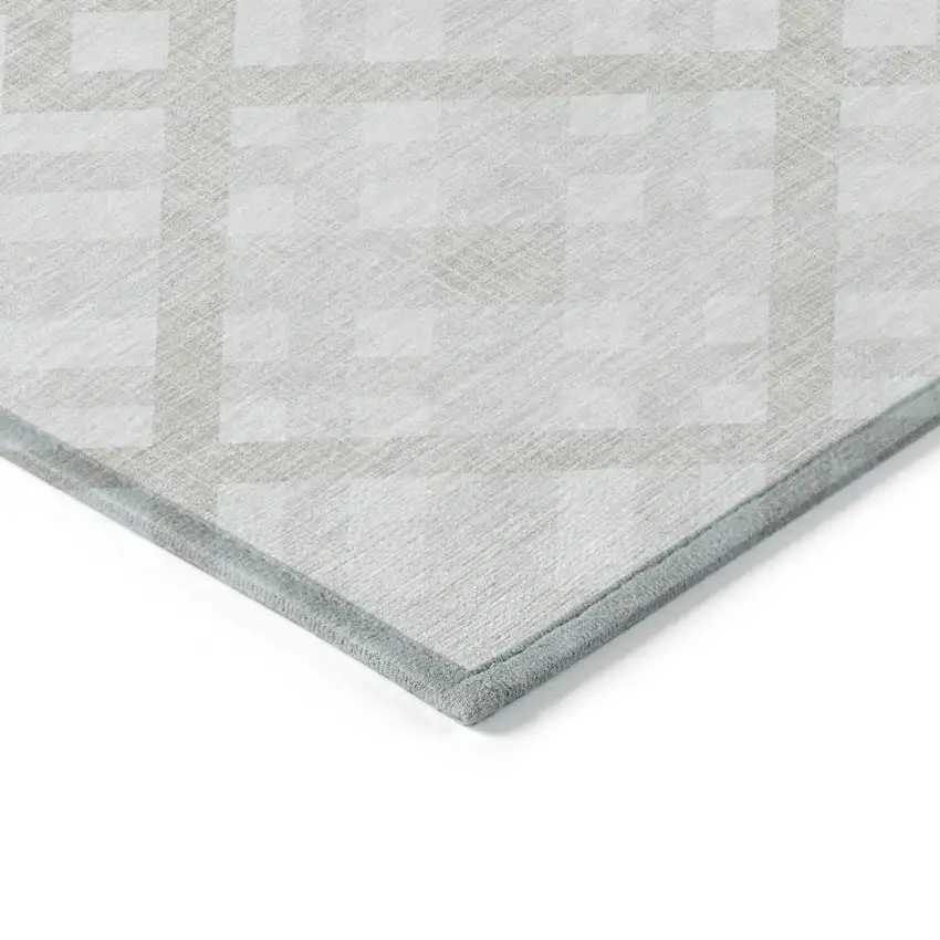 Ivory Beige And Tan Geometric Washable Indoor Outdoor Area Rug Photo 4