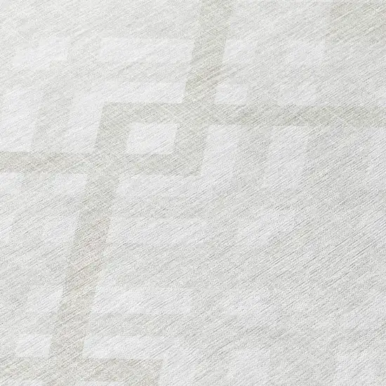 Ivory Beige And Tan Geometric Washable Indoor Outdoor Area Rug Photo 6