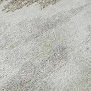 Photo of Ivory Beige And Taupe Abstract Washable Area Rug With UV Protection