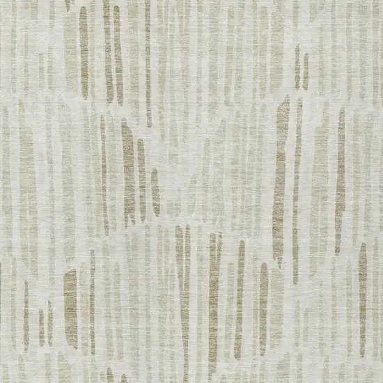 Ivory Beige And Taupe Abstract Washable Indoor Outdoor Area Rug Photo 5