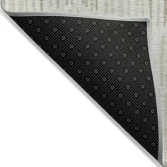 Ivory Beige And Taupe Abstract Washable Indoor Outdoor Area Rug Photo 2