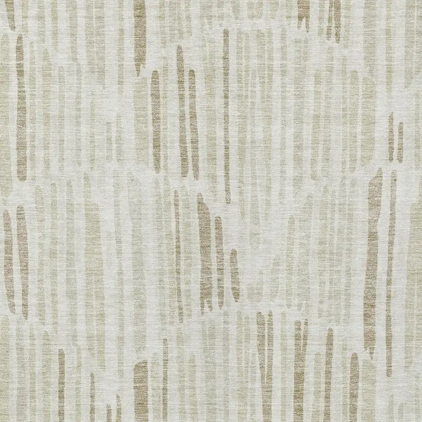 Ivory Beige And Taupe Abstract Washable Indoor Outdoor Area Rug Photo 5