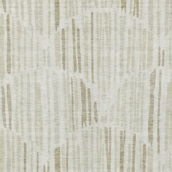 Ivory Beige And Taupe Abstract Washable Indoor Outdoor Area Rug Photo 5