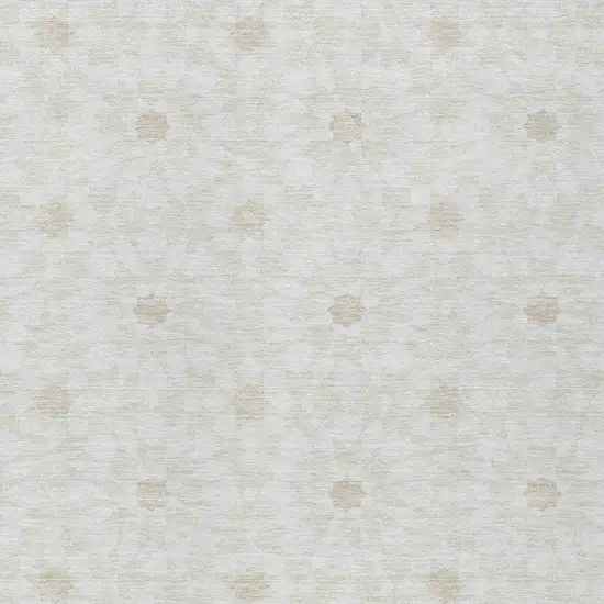 Ivory Beige And Taupe Floral Medallion Washable Indoor Outdoor Area Rug Photo 4