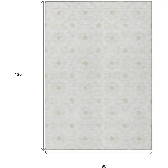 Ivory Beige And Taupe Floral Medallion Washable Indoor Outdoor Area Rug Photo 6