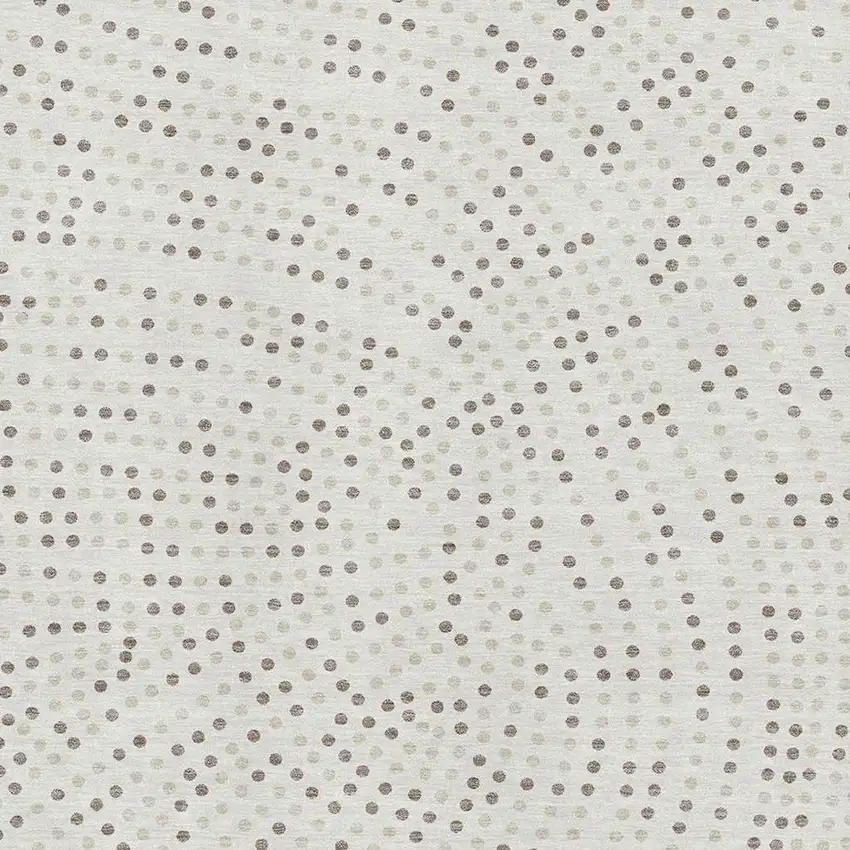 Ivory Beige And Taupe Polka Dot Washable Area Rug With UV Protection Photo 3