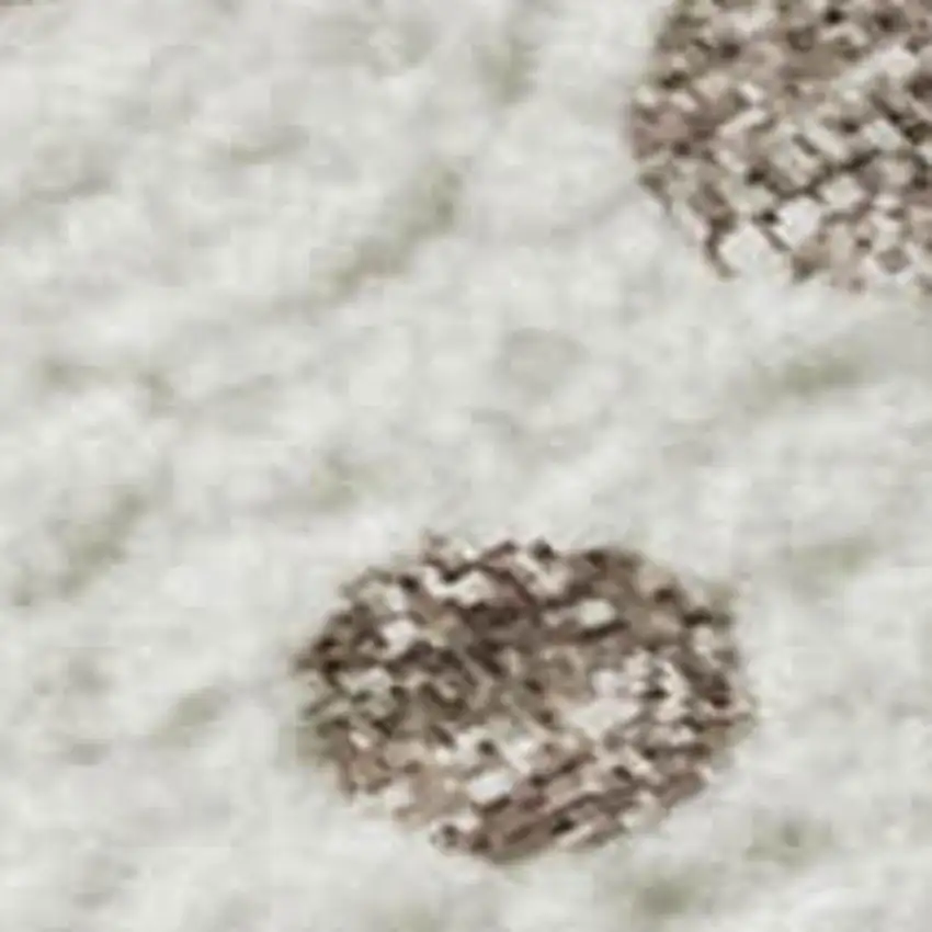 Ivory Beige And Taupe Polka Dot Washable Area Rug With UV Protection Photo 3