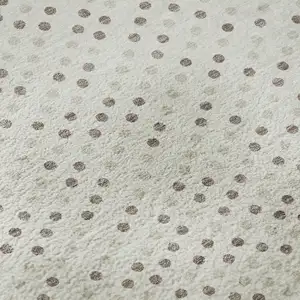 Photo of Ivory Beige And Taupe Polka Dot Washable Area Rug With UV Protection