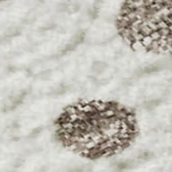 Ivory Beige And Taupe Polka Dot Washable Area Rug With UV Protection Photo 3