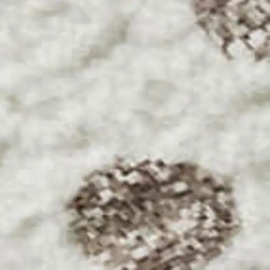 Ivory Beige And Taupe Polka Dot Washable Area Rug With UV Protection Photo 2