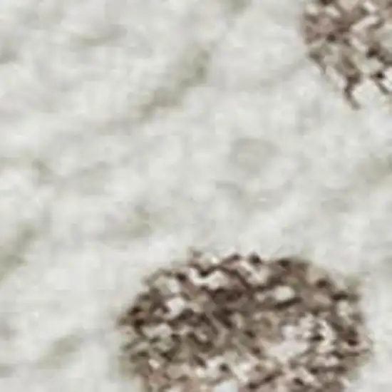 Ivory Beige And Taupe Polka Dot Washable Area Rug With UV Protection Photo 2