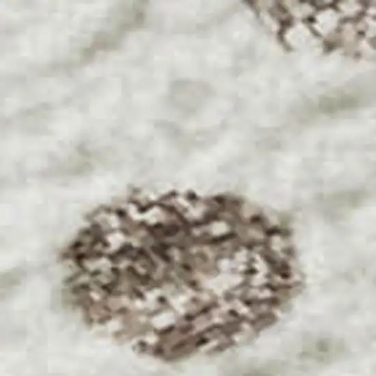 Ivory Beige And Taupe Polka Dot Washable Area Rug With UV Protection Photo 2