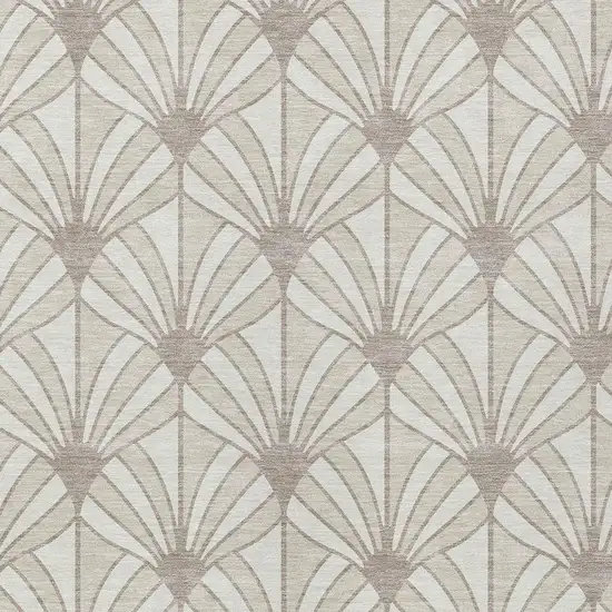 Ivory Beige And Taupe Seashell Washable Indoor Outdoor Area Rug Photo 2