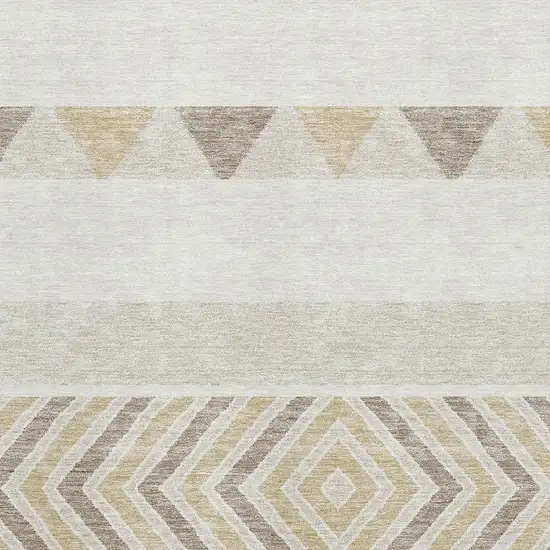 Ivory Beige And Taupe Southwestern Washable Area Rug With UV Protection Photo 2