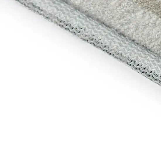 Ivory Beige And Taupe Striped Washable Area Rug With UV Protection Photo 9