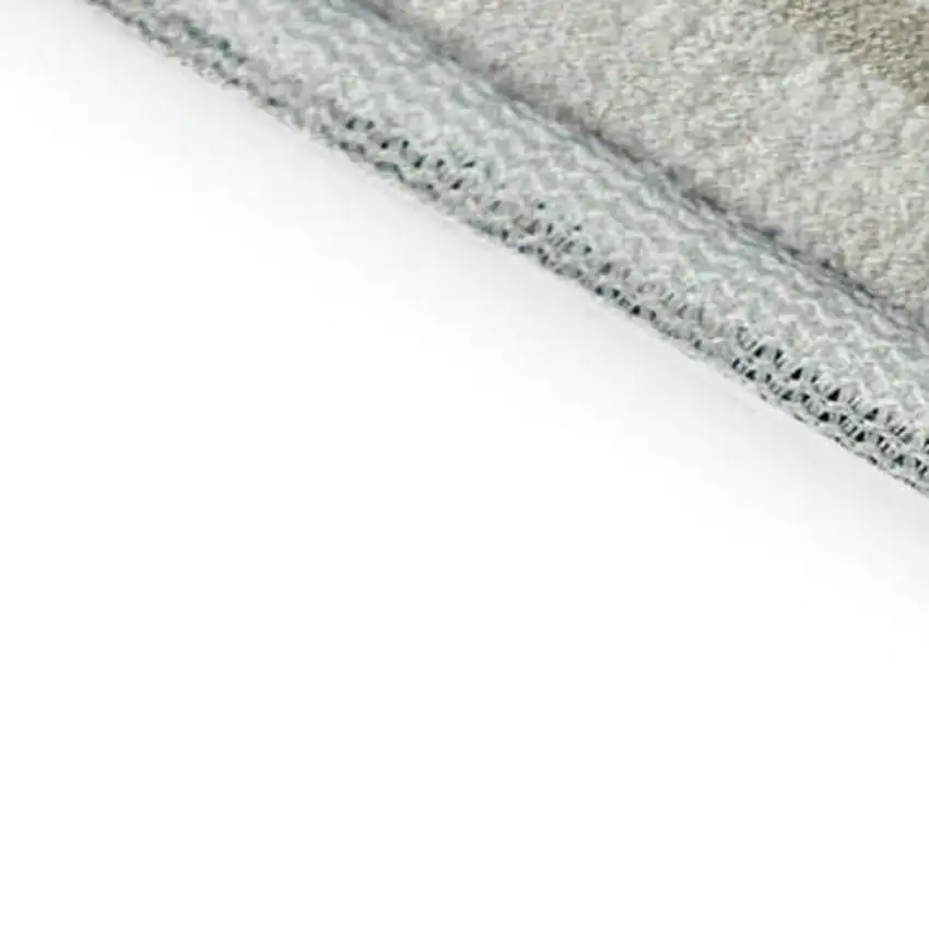 Ivory Beige And Taupe Striped Washable Area Rug With UV Protection Photo 9