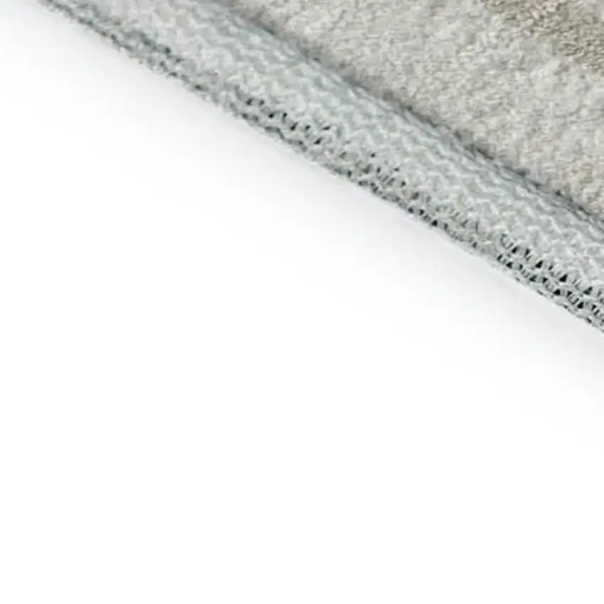 Ivory Beige And Taupe Striped Washable Area Rug With UV Protection Photo 7