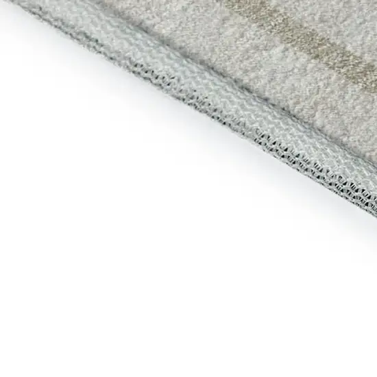 Ivory Beige And Taupe Striped Washable Area Rug With UV Protection Photo 8