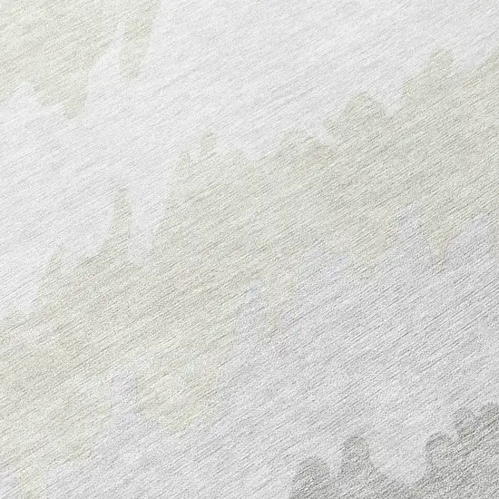 Ivory Beige And Taupe Striped Washable Indoor Outdoor Area Rug Photo 9