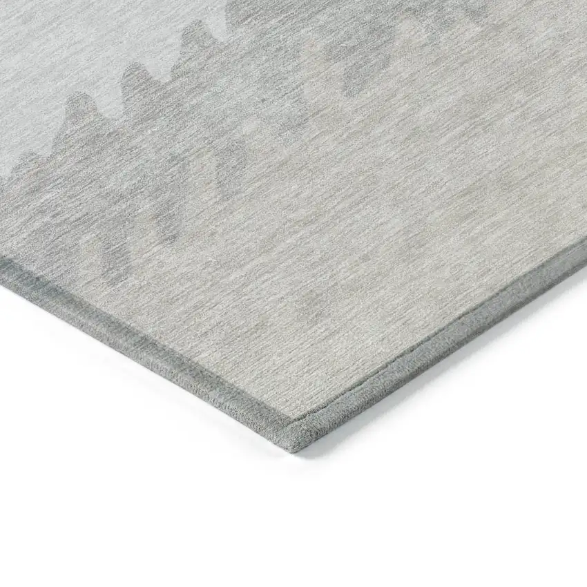 Ivory Beige And Taupe Striped Washable Indoor Outdoor Area Rug Photo 3