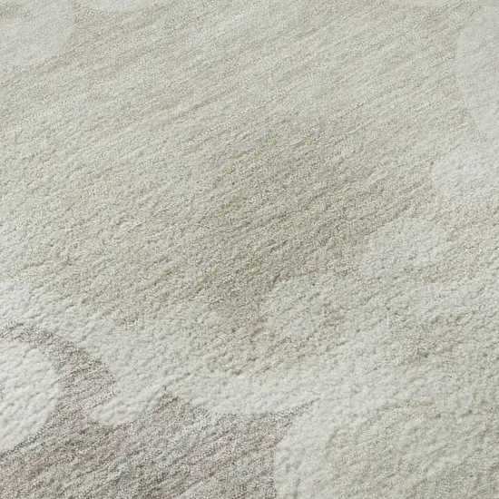 Ivory Beige And Taupe Trellis Washable Area Rug With UV Protection Photo 9