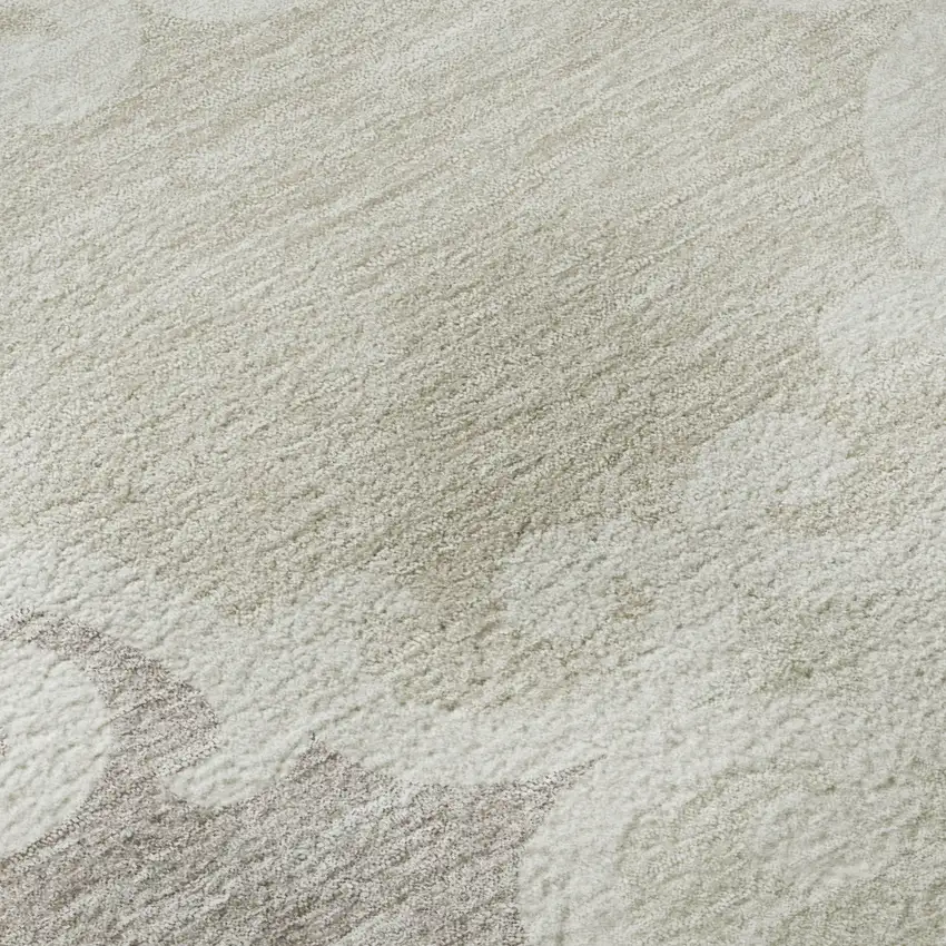 Ivory Beige And Taupe Trellis Washable Area Rug With UV Protection Photo 9