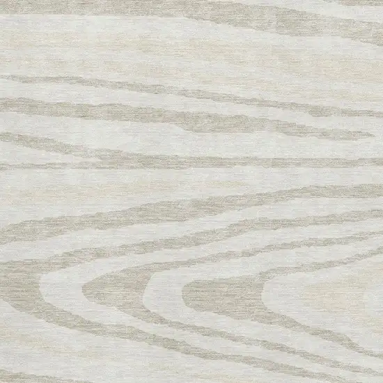 Ivory Beige And Taupe Woodland Lodge Washable Area Rug With UV Protection Photo 3