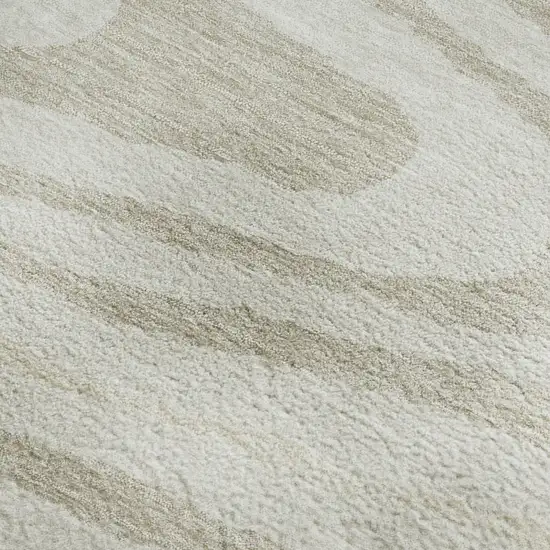 Ivory Beige And Taupe Woodland Lodge Washable Area Rug With UV Protection Photo 2