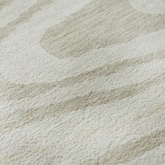 Ivory Beige And Taupe Woodland Lodge Washable Area Rug With UV Protection Photo 1