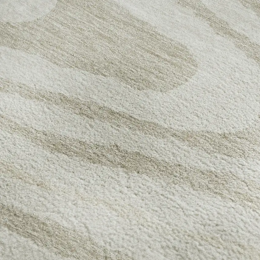 Ivory Beige And Taupe Woodland Lodge Washable Area Rug With UV Protection Photo 2