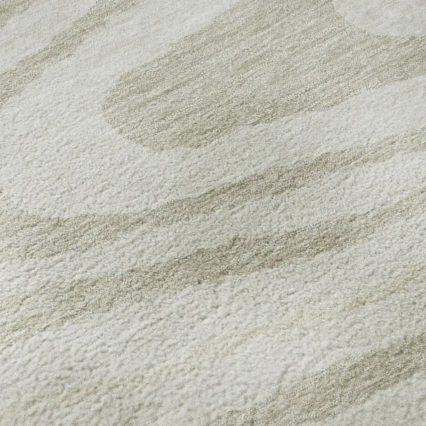 Ivory Beige And Taupe Woodland Lodge Washable Area Rug With UV Protection Photo 1