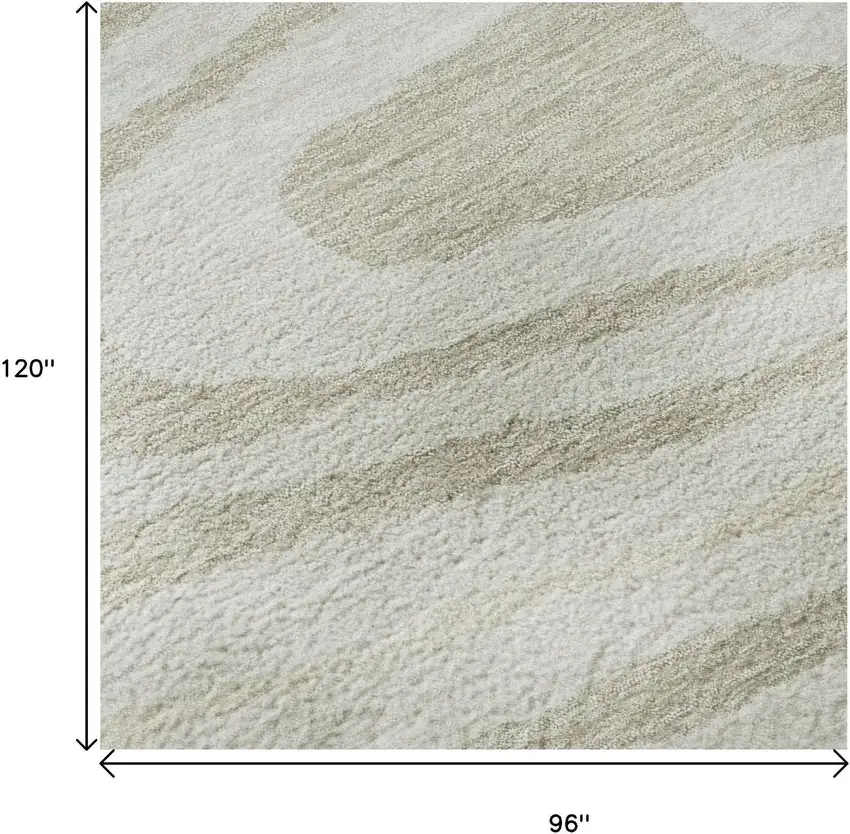 Ivory Beige And Taupe Woodland Lodge Washable Area Rug With UV Protection Photo 8