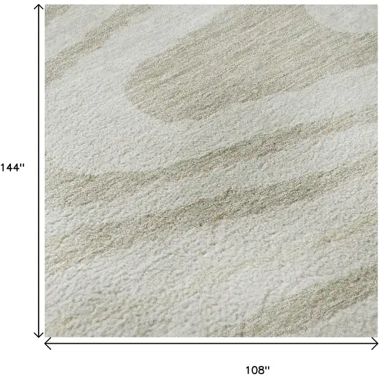 Ivory Beige And Taupe Woodland Lodge Washable Area Rug With UV Protection Photo 8