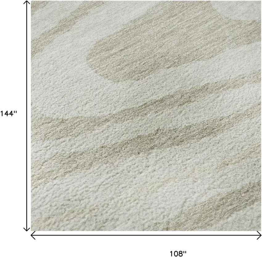 Ivory Beige And Taupe Woodland Lodge Washable Area Rug With UV Protection Photo 8