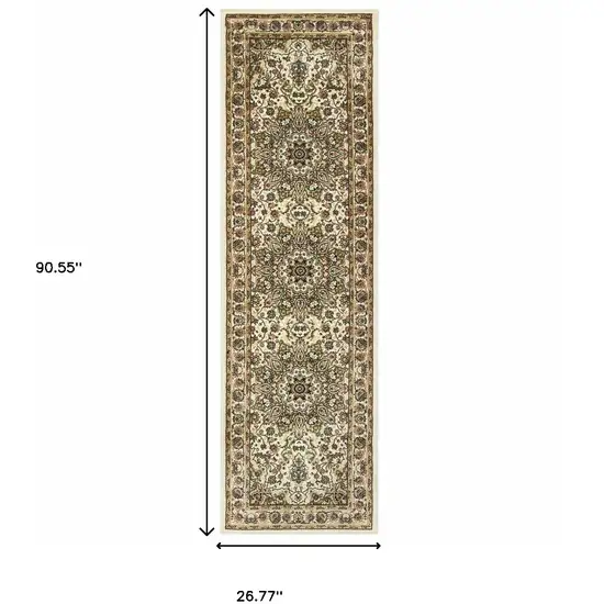 8' Beige And Ivory Runner Rug Photo 3