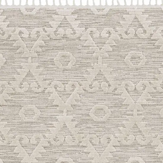 Ivory Beige Diamond Area Rug Photo 6