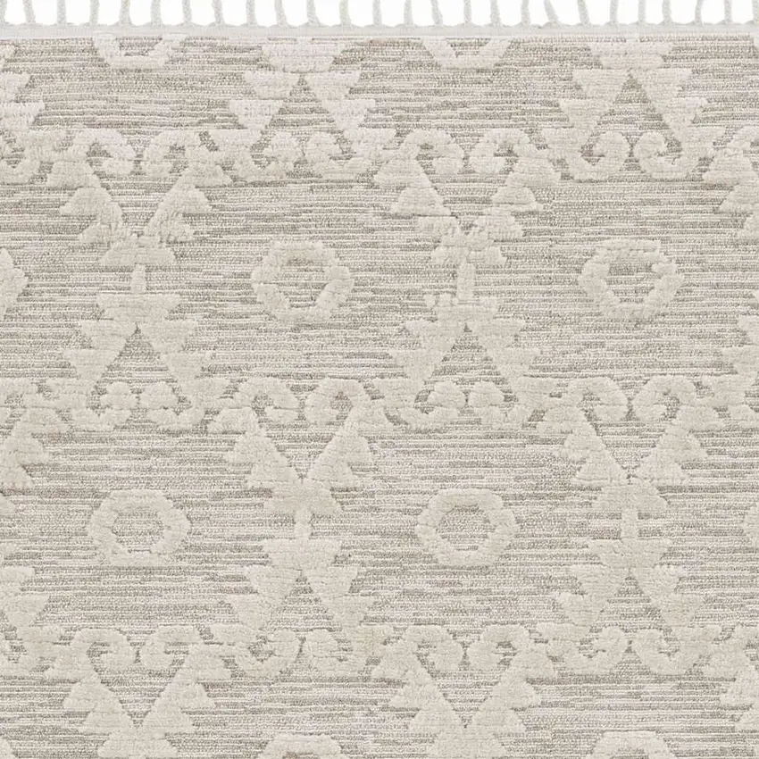Ivory Beige Diamond Area Rug Photo 6