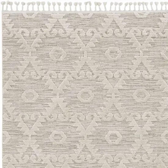 Ivory Beige Diamond Area Rug Photo 5