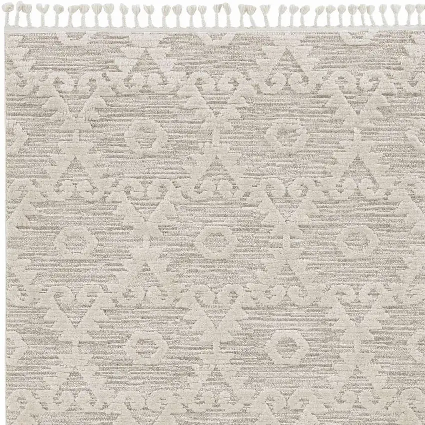 Ivory Beige Diamond Area Rug Photo 5